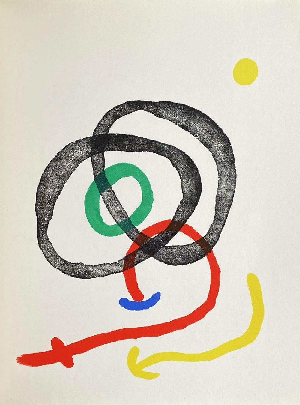 Joan Miro Lithograph On Paper 1967 38x28 Cm Women Haï Ku