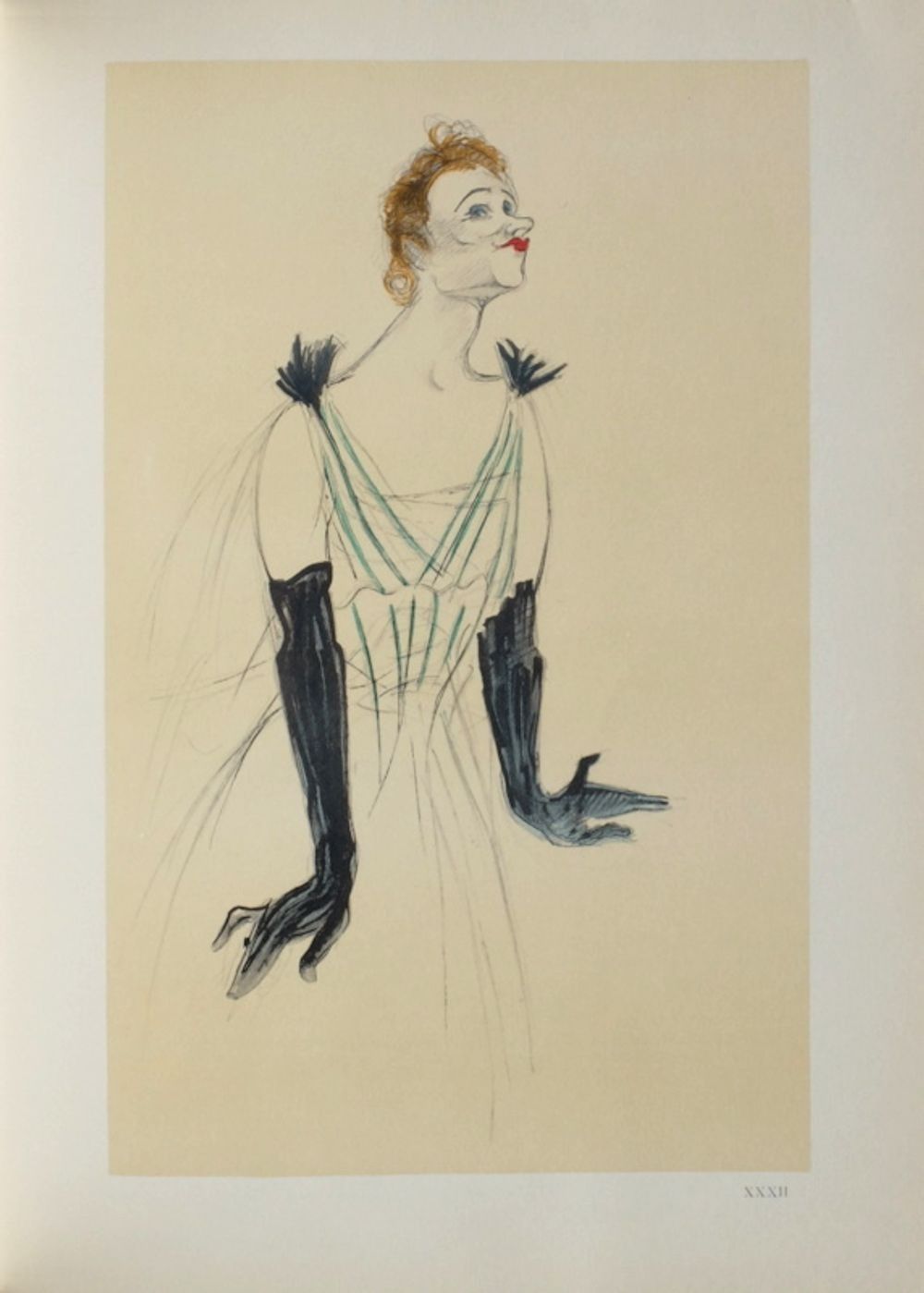 Henri Toulouse Lautrec Yvette Guilbert Lithograph Signed Mourlot Plate 1967