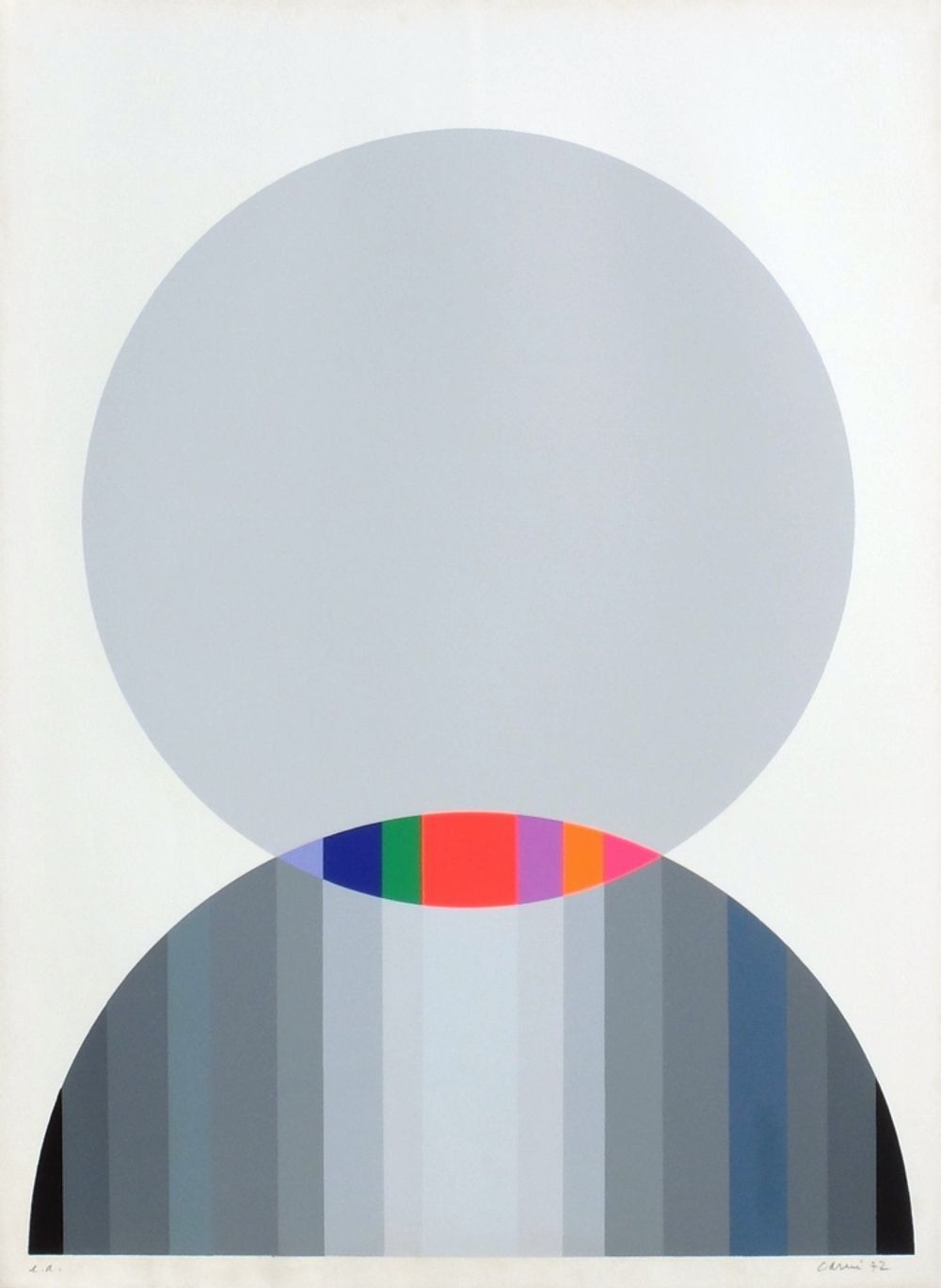 Eugenio Carmi Mutazione Screenprint Signed Numbered 1972 Abstract Screen Print