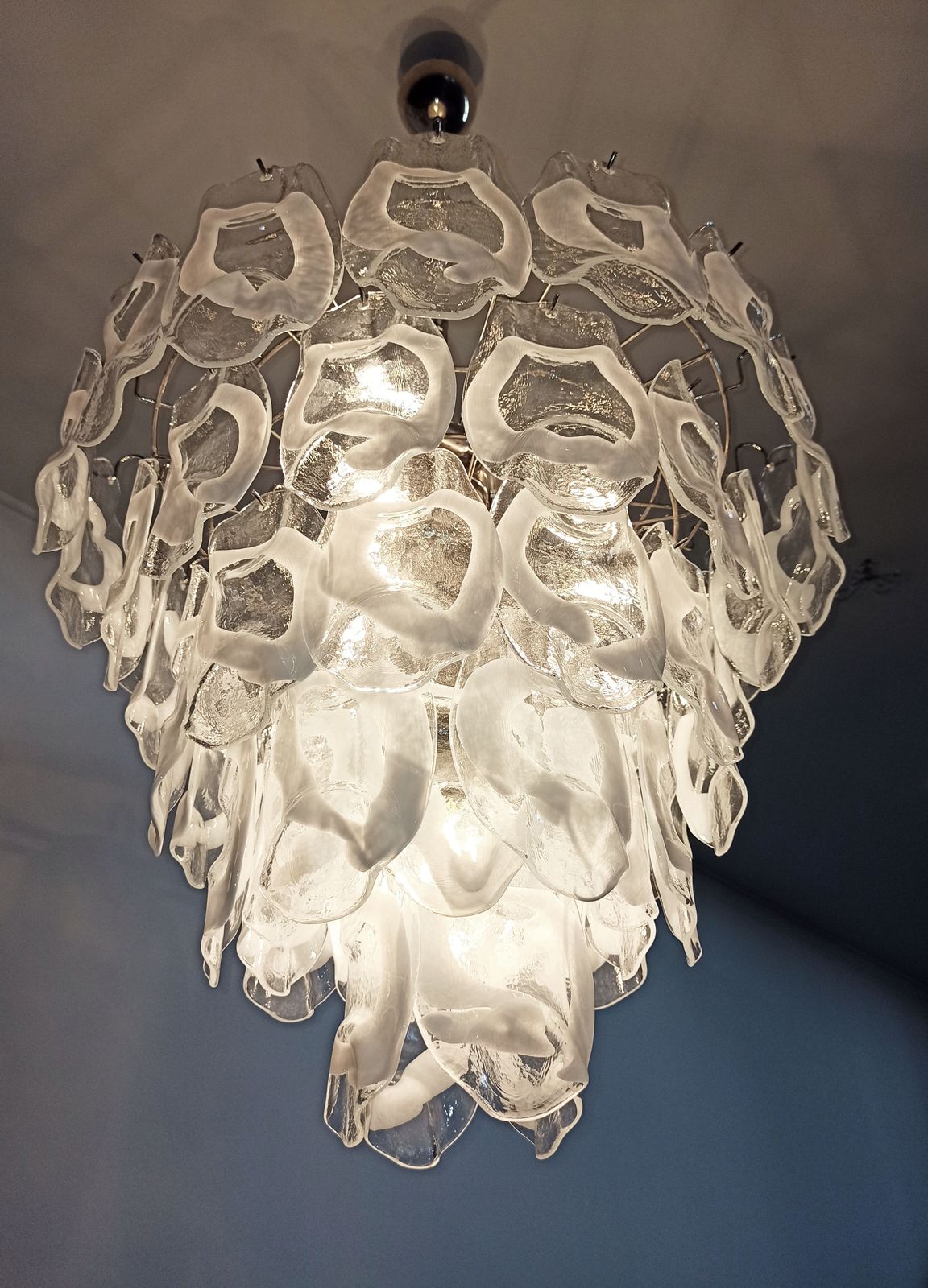 Huge Vintage Italian Murano Chandelier Lamp By Vistosi   57 Glasses photo for sale