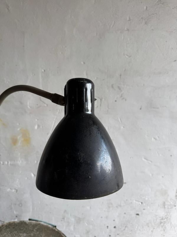 Vintage Industrial Black Screw On Lamp, 1950s photo for sale