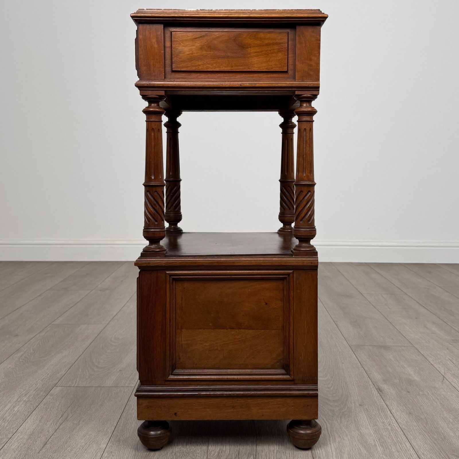 Antique 19th Century French Marble Top Cabinet In Walnut photo Furniture