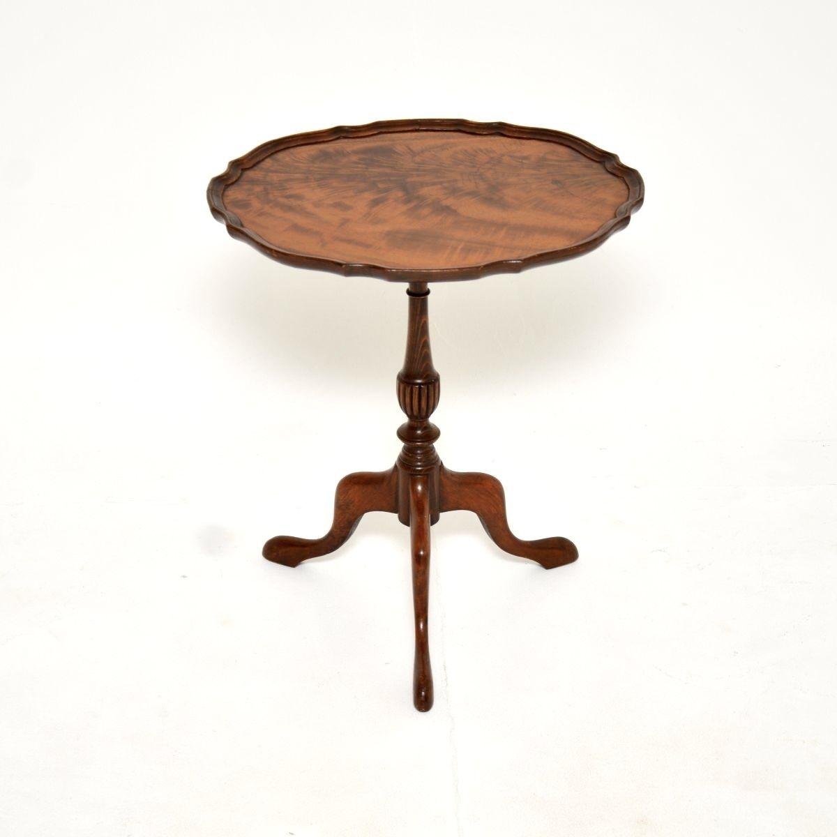 Antique Figured Walnut Pie Crust Wine Table photo furniture