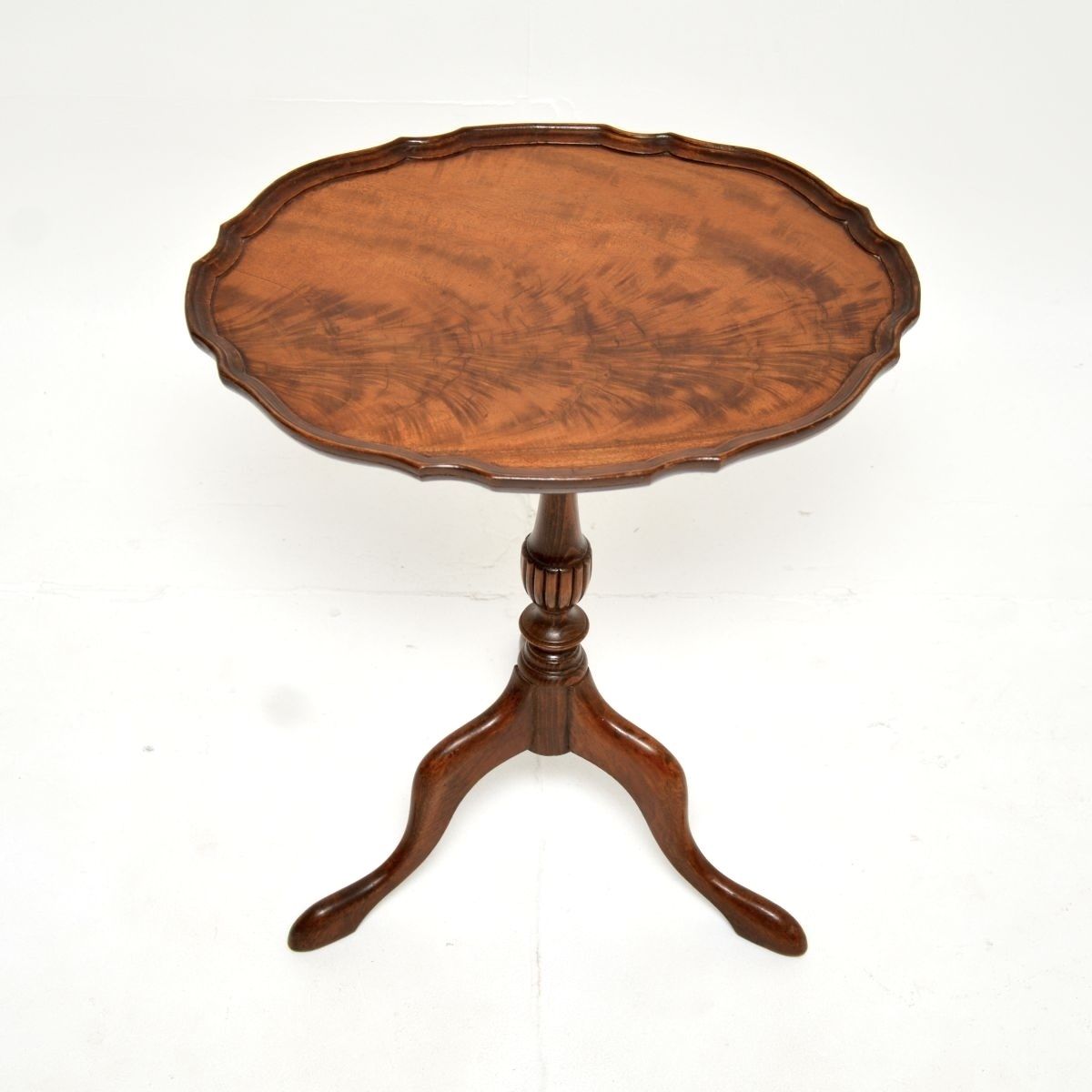 Antique Figured Walnut Pie Crust Wine Table photo Furniture