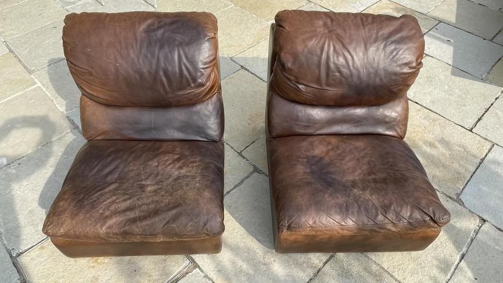 Set Vintage Lederen Fauteuils Van De Sede, Jaren 1970 photo 1494.0