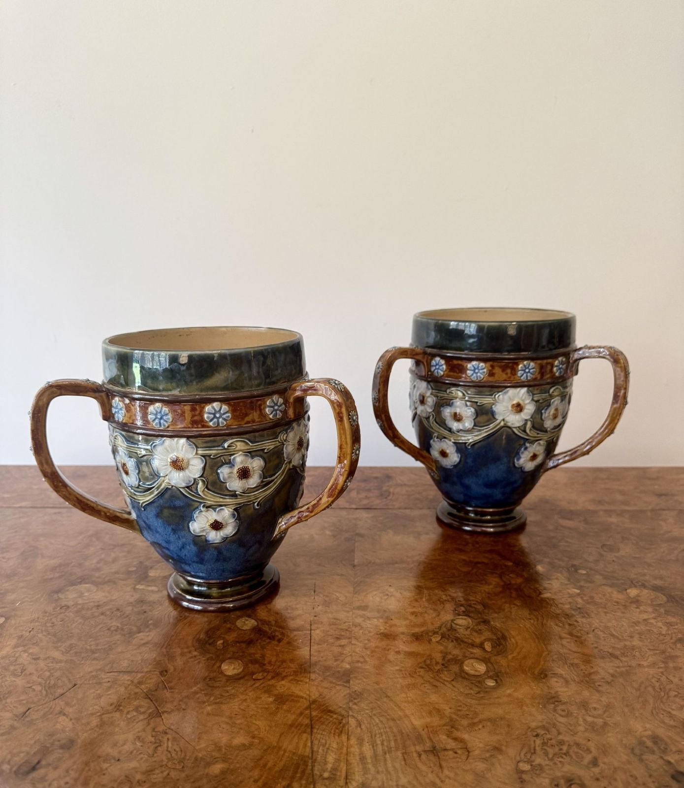 Fantastic Quality Pair Of Antique Royal Doulton Loving Cups photo furniture