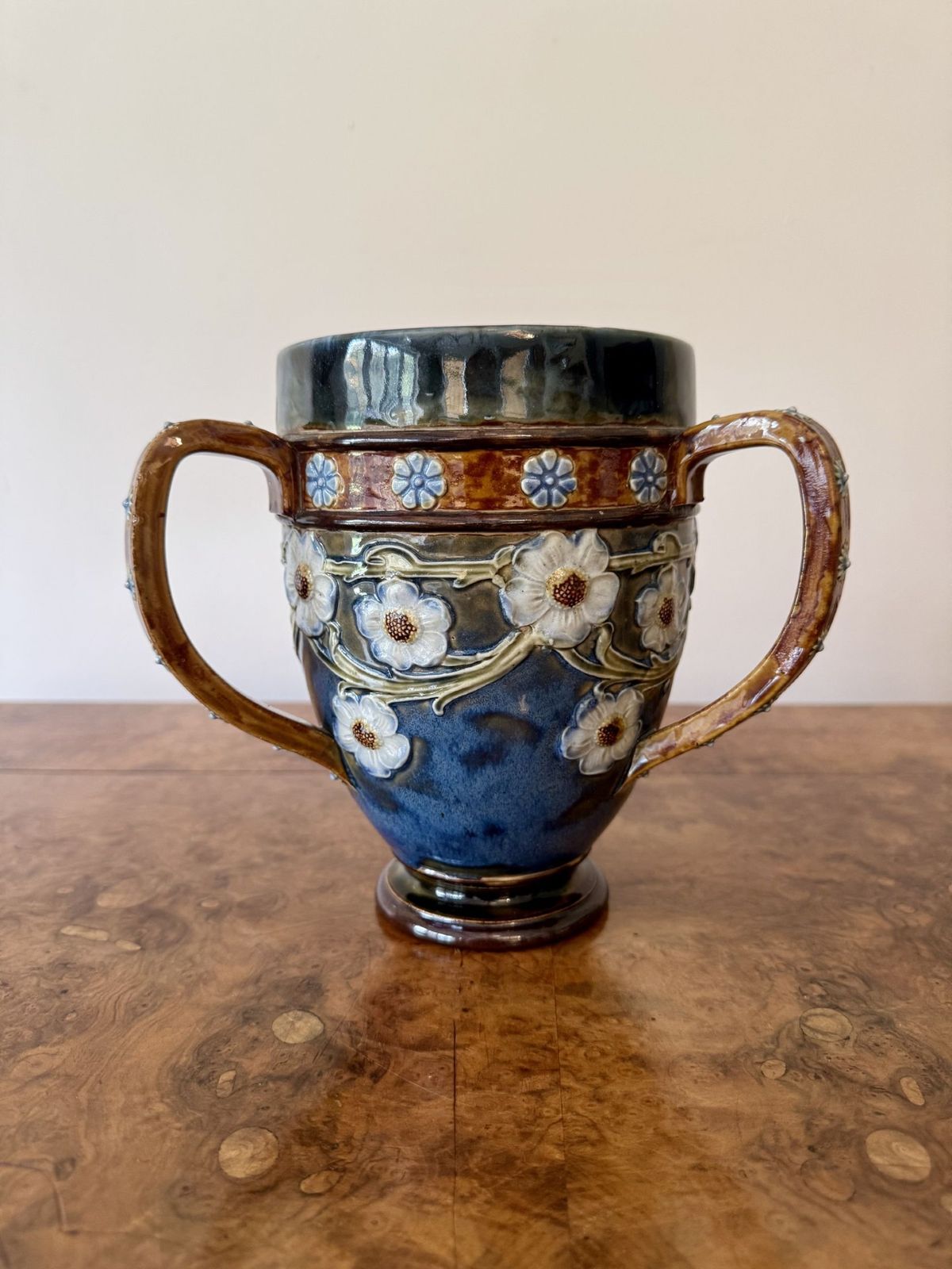Fantastic Quality Pair Of Antique Royal Doulton Loving Cups photo vintage