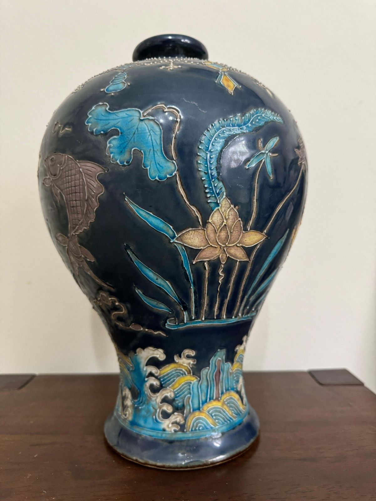 Chinese Ming Style Fahua Meiping Vase photo vinterior