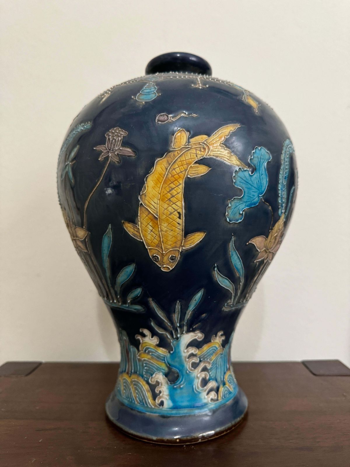 Chinese Ming Style Fahua Meiping Vase photo vintage