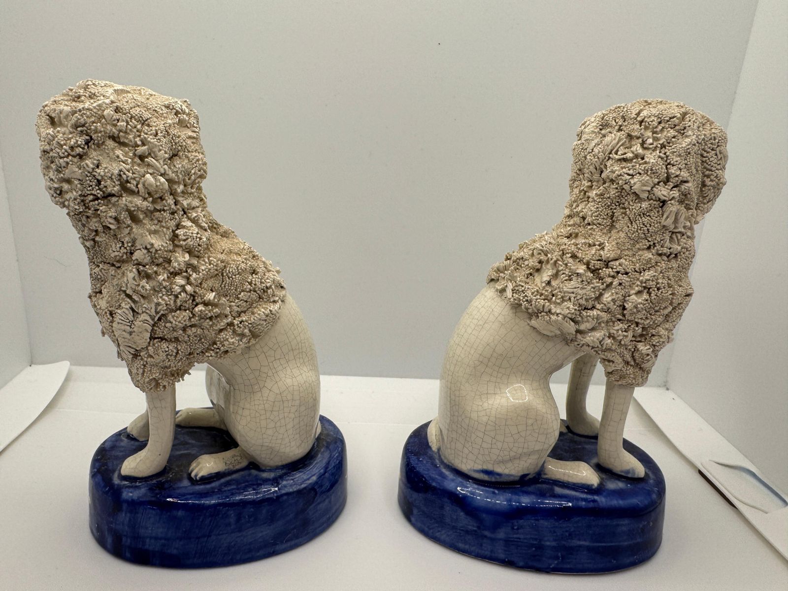 Pair Of Vintage Staffordshire Poodles , Circa 1960's photo 305.0