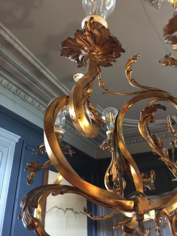 Louis XV Bronzen Kroonluchter, Jaren 1870 photo buy