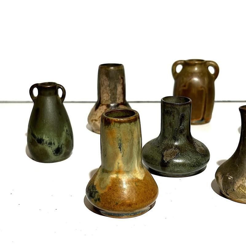 Stoneware Miniature Vases By Denbac & Charles Greber, Set Of 7 photo 388.0
