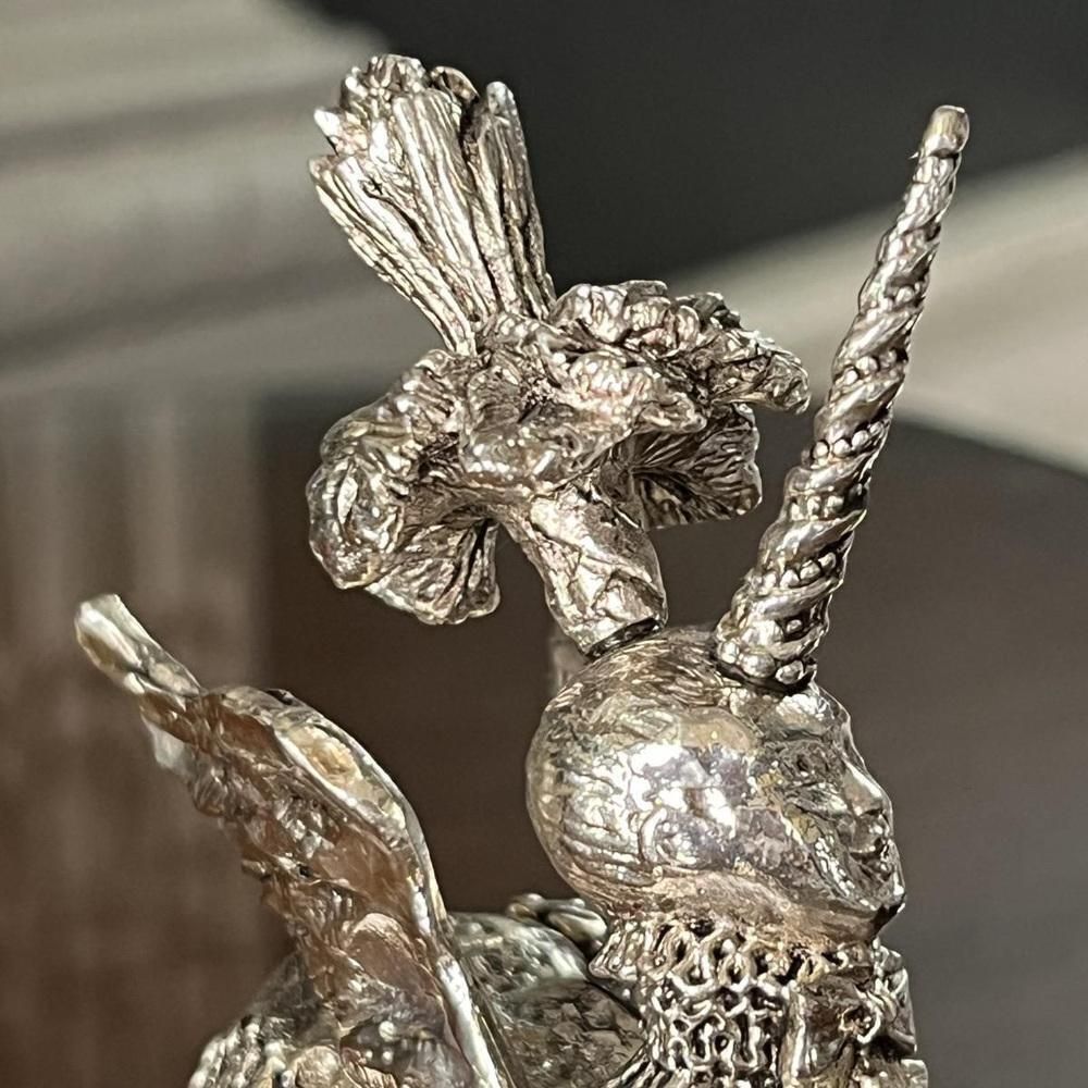 Unicorn Sphynx Sculpture & Paper Press By Christian Lacroix For Christofle, 1998 photo vinterior