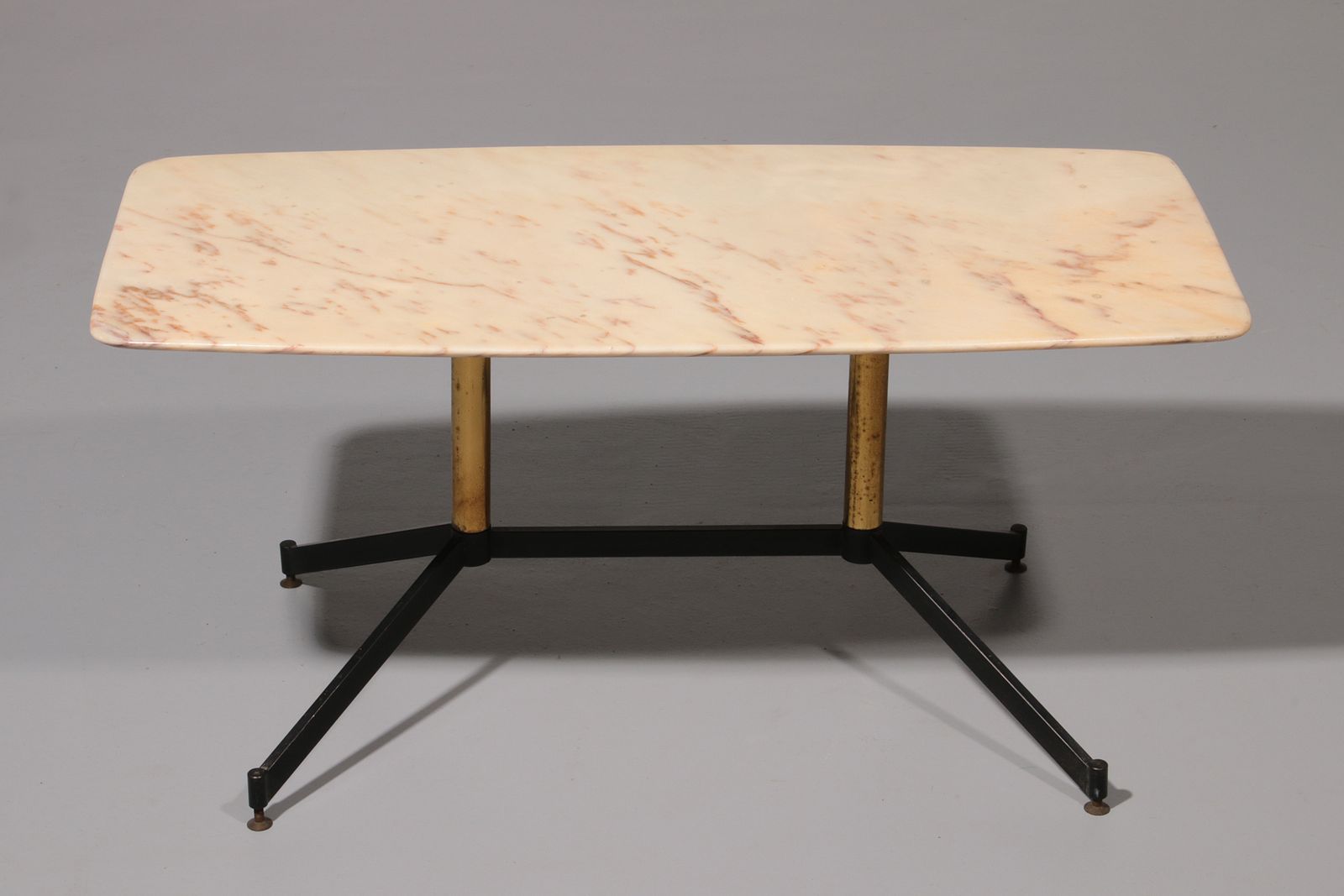Marble Italy In The Style Of Gio Ponti Coffee Table Metal Brass, 1960s photo Furniture