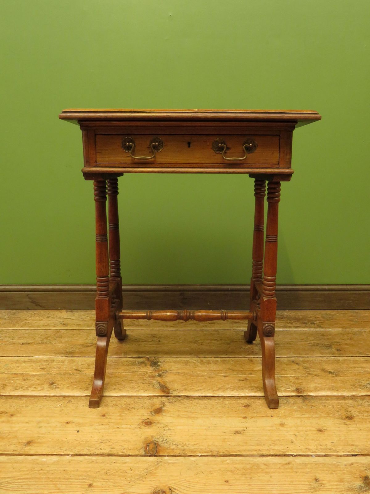 Trinity House Style Work Table With Inlaid Ship & Signature H.Larsen, 1911 photo for sale