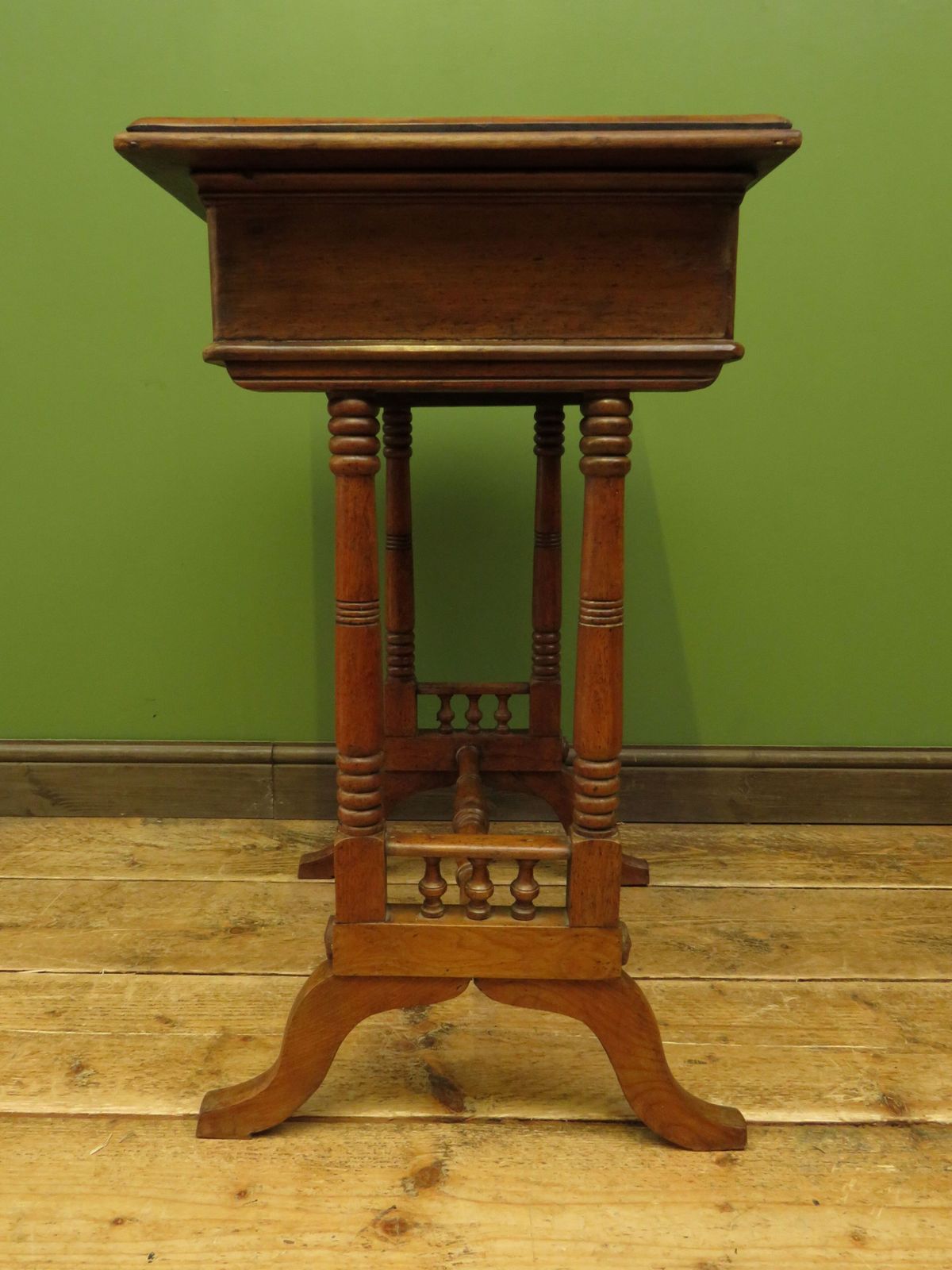 photo for sale Trinity House Style Work Table With Inlaid Ship & Signature H.Larsen, 1911