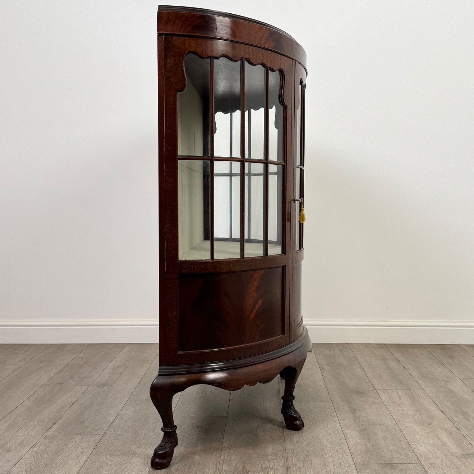 Antique 20th Century Demi Lune Display Cabinet In Mahogany photo vintage
