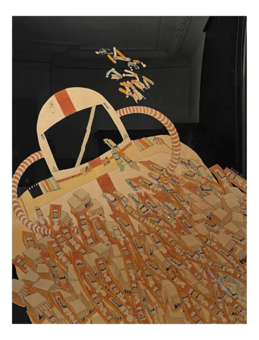 Fernand Flausch, Pop Art Composition, Mixed Media On Paper, 1973