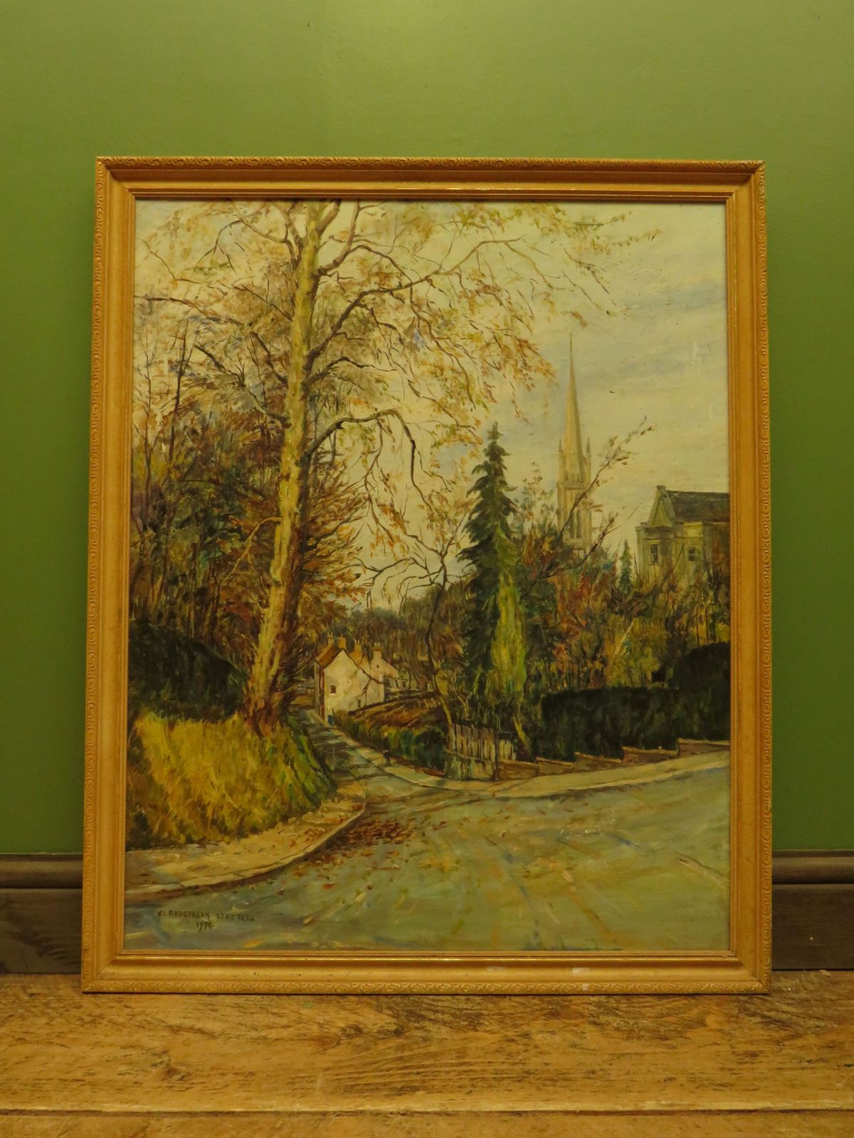 W.L.Rodgerson 20th Century Oil Painting Of An Autumn Scene   Signed And Dated photo vintage