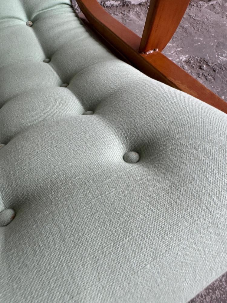 photo furniture Set Of Vintage Lounge Chairs With Mint Green Cushions