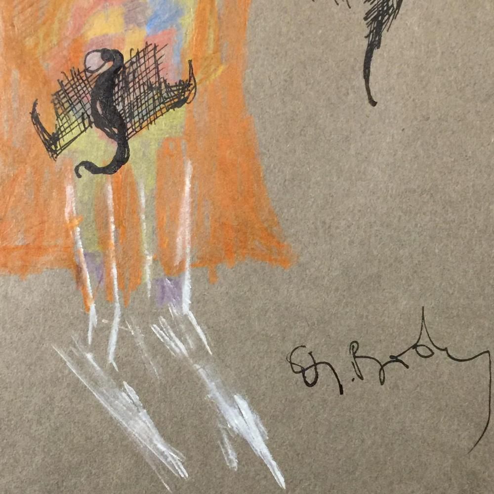 Anne Body, Parce Queue, Oil On Paper, 1970 photo for sale