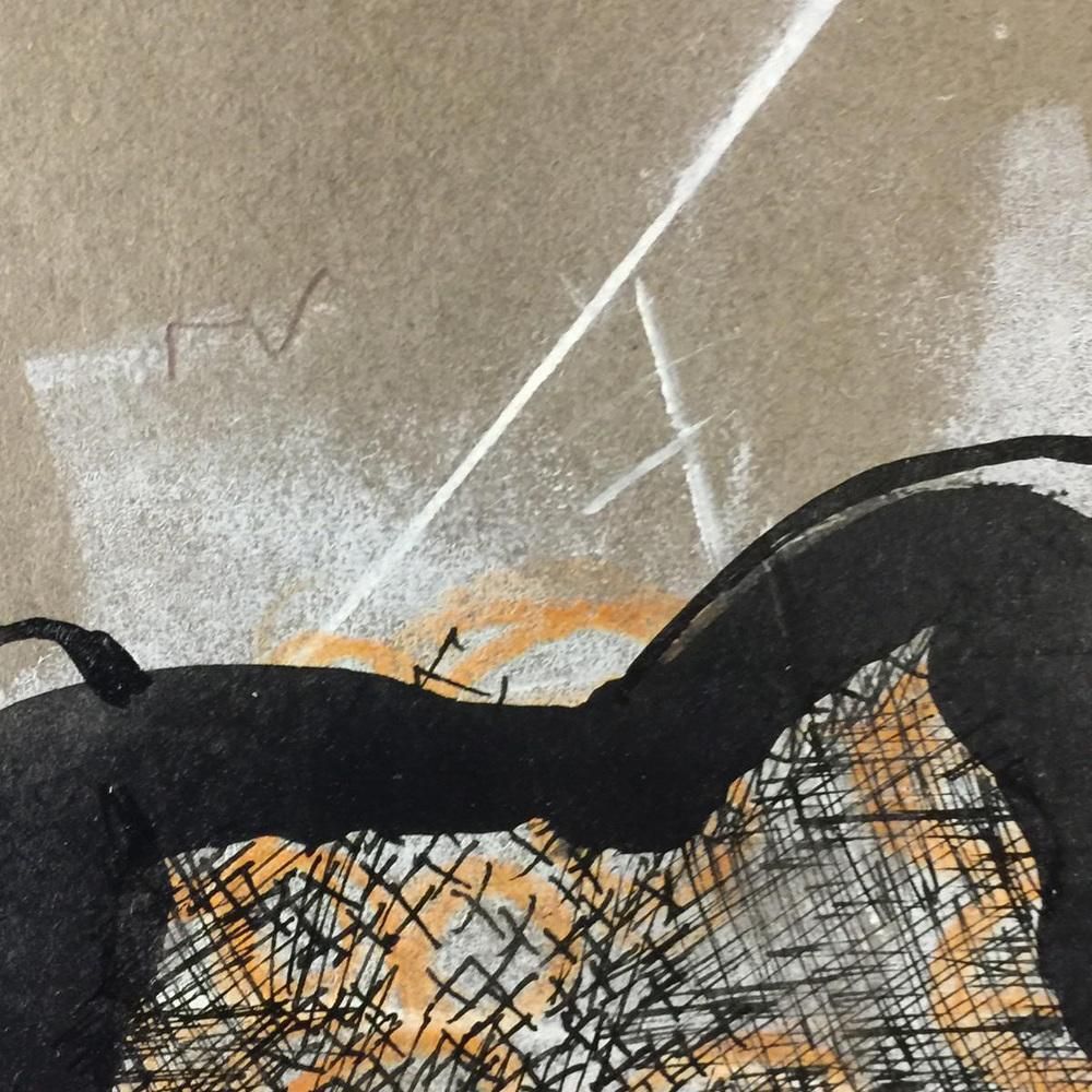 Anne Body, Parce Queue, Oil On Paper, 1970 photo Art