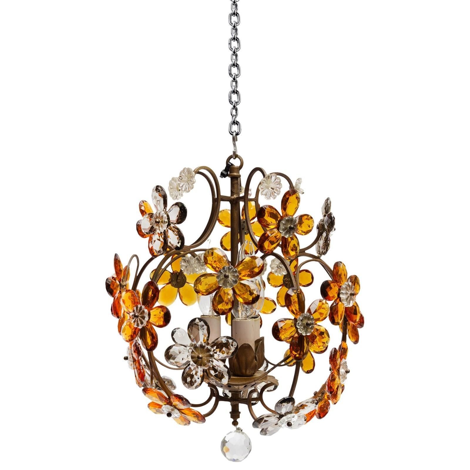 Small Globe Chandelier By Bagués Of Paris With '5 Leaf Clover' Pendants