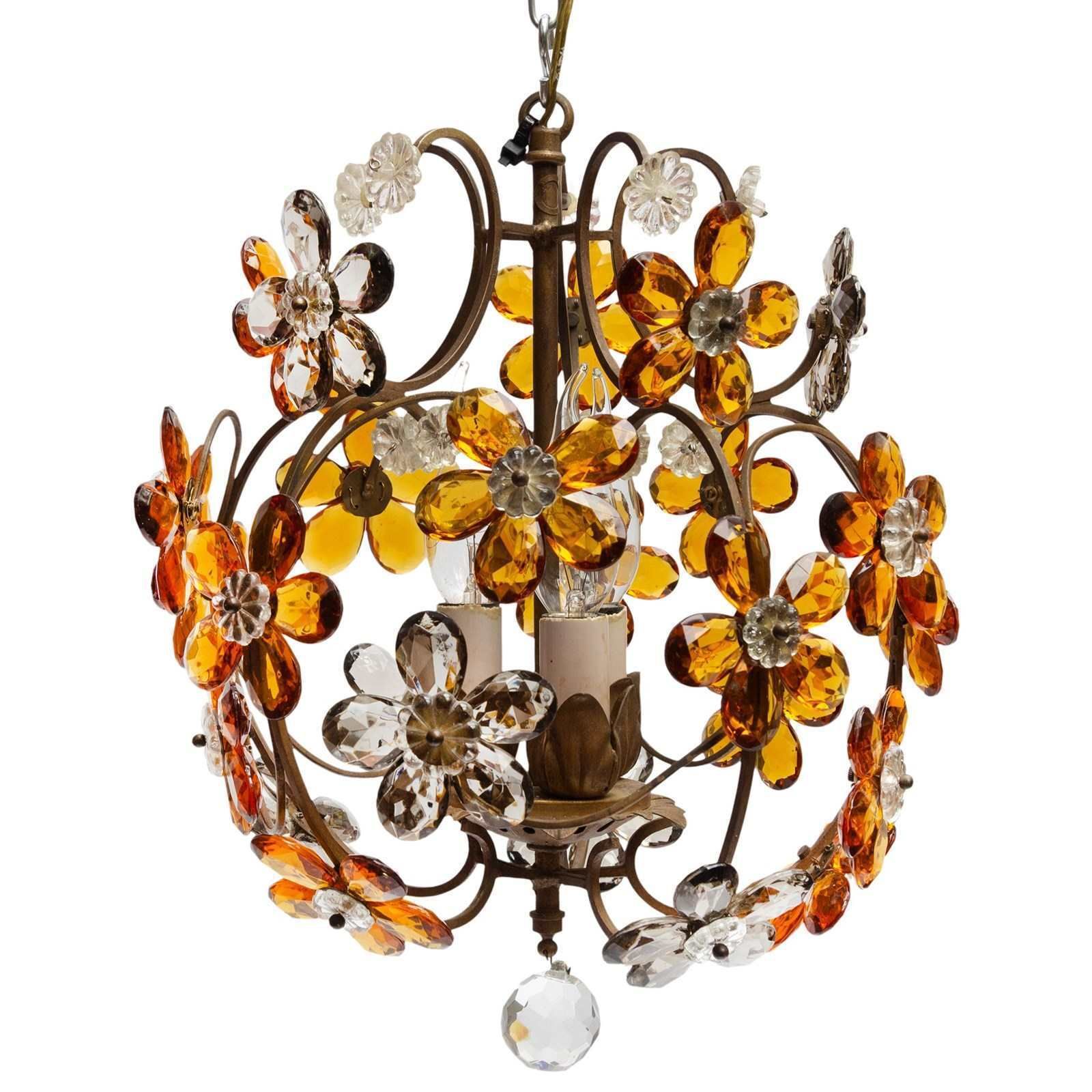 Small Globe Chandelier By Bagués Of Paris With '5 Leaf Clover' Pendants photo Lighting