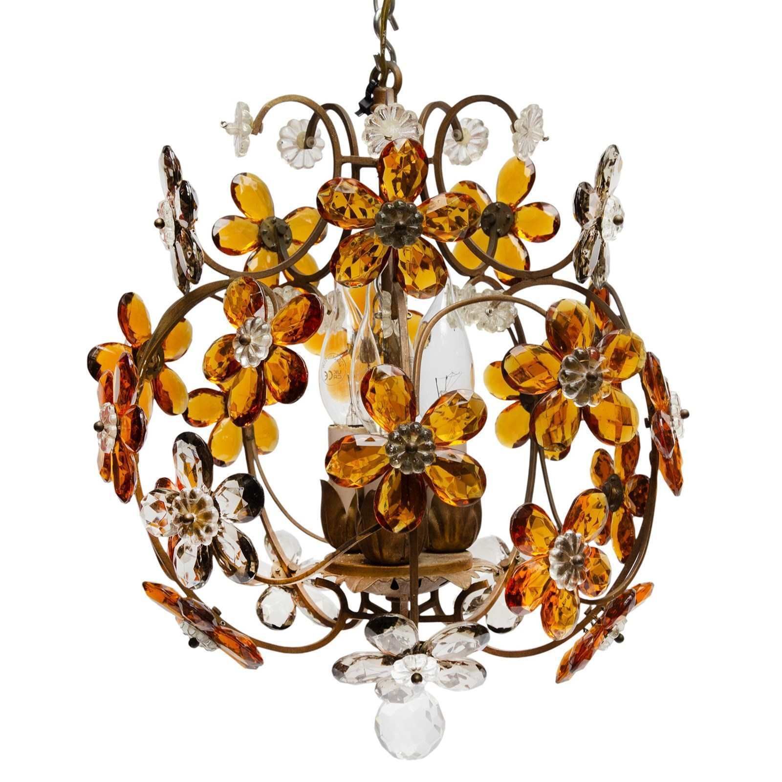 Small Globe Chandelier By Bagués Of Paris With '5 Leaf Clover' Pendants photo vinterior