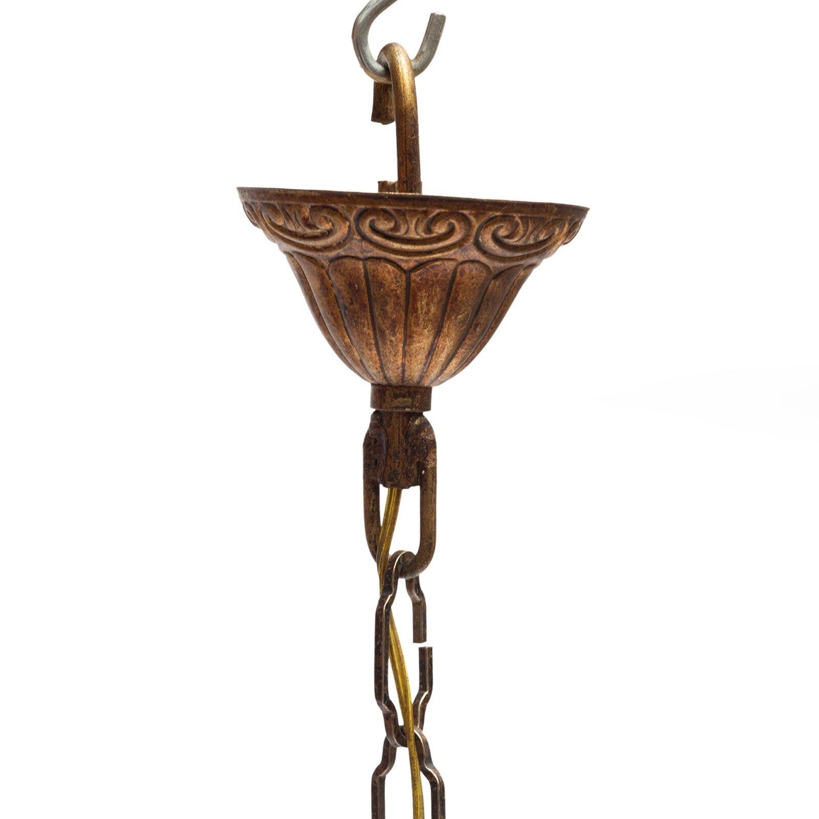 Pair Of Small 'Cosy' Chandeliers From Italy With Amber And White Cut Droplets photo 1450.0