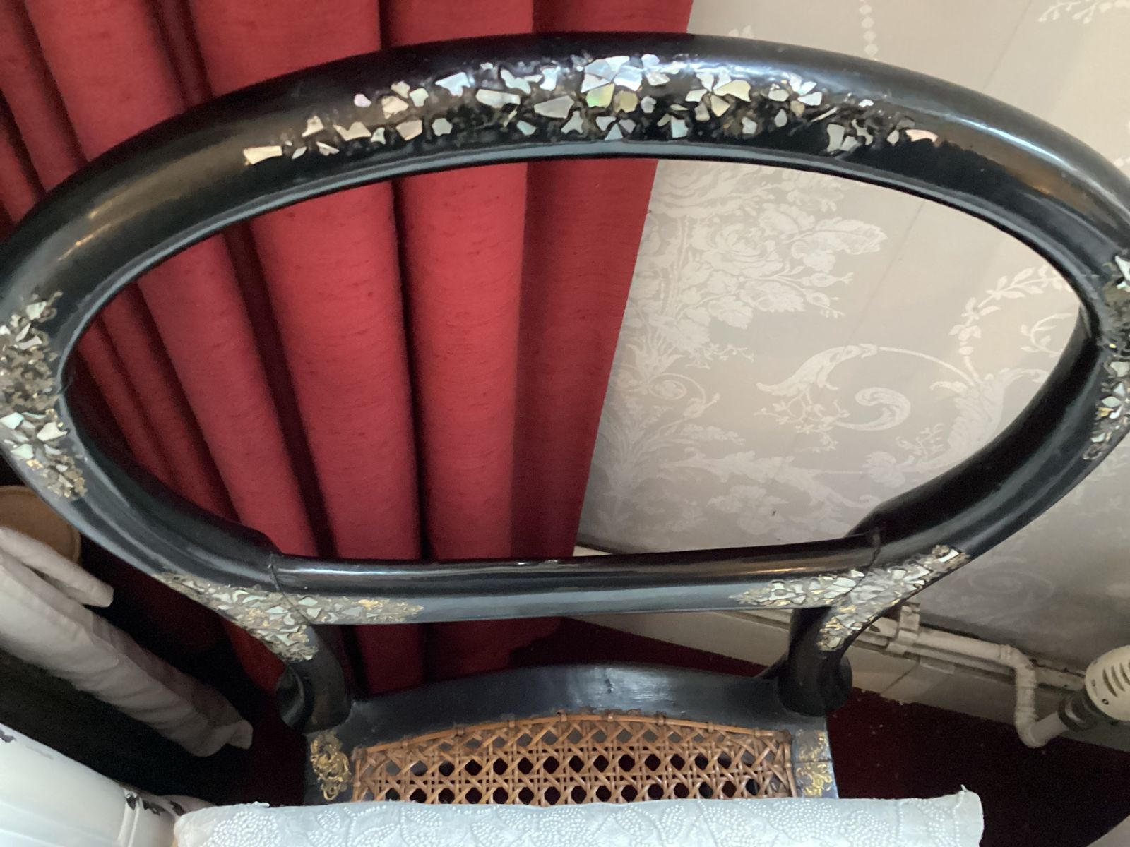 Regency/Victorian Rattan And Mother Of Pearl And Inlaid Pair Of Chairs. Excellent Condition. Hardly Used.