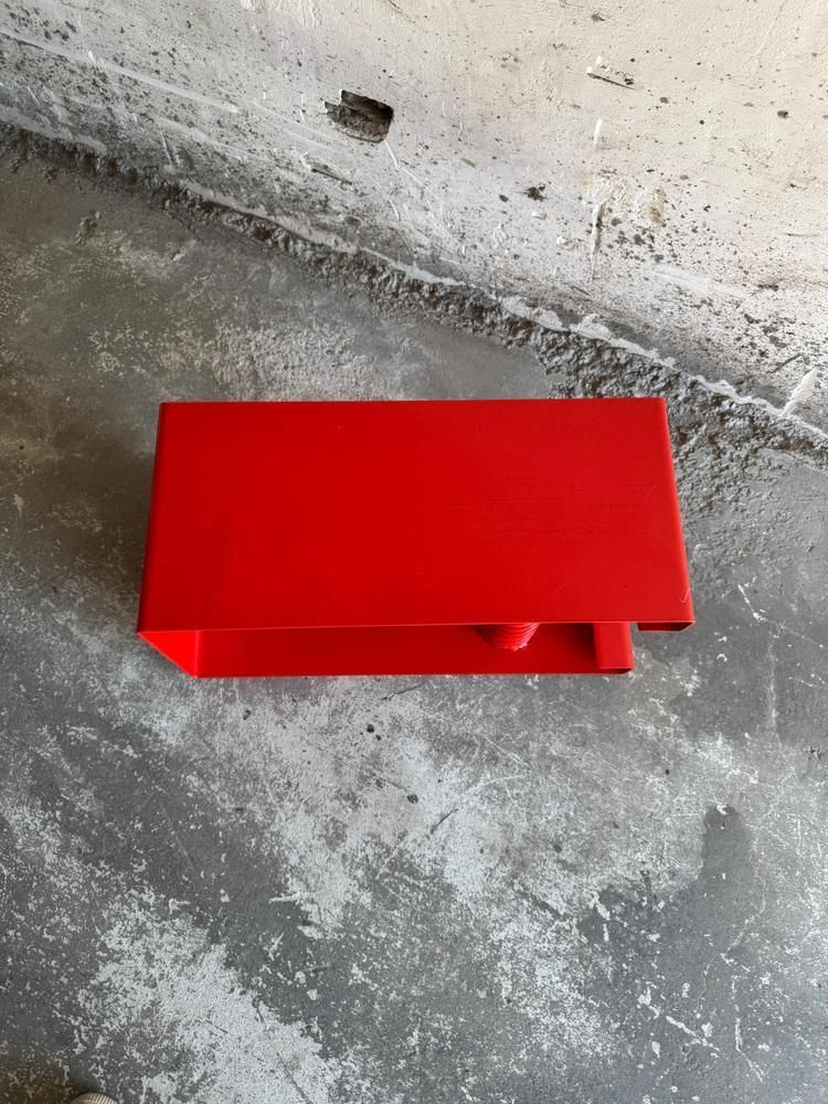Coffee Table In Red Painted Steel photo vinterior