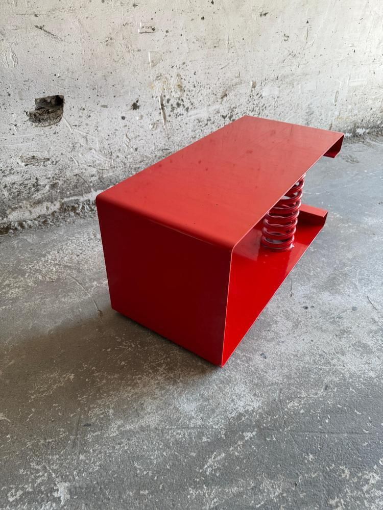 Coffee Table In Red Painted Steel photo buy