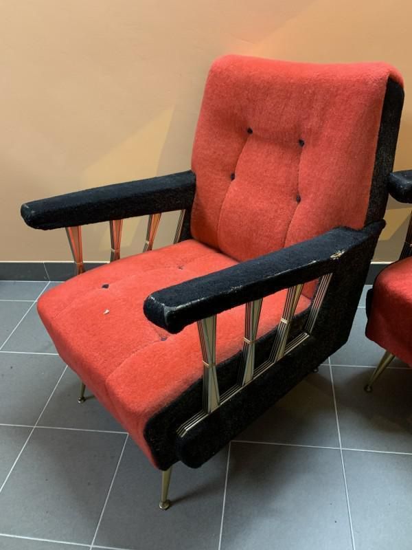 photo vinterior Set Vintage Italiaanse Club Fauteuils, Jaren 1950