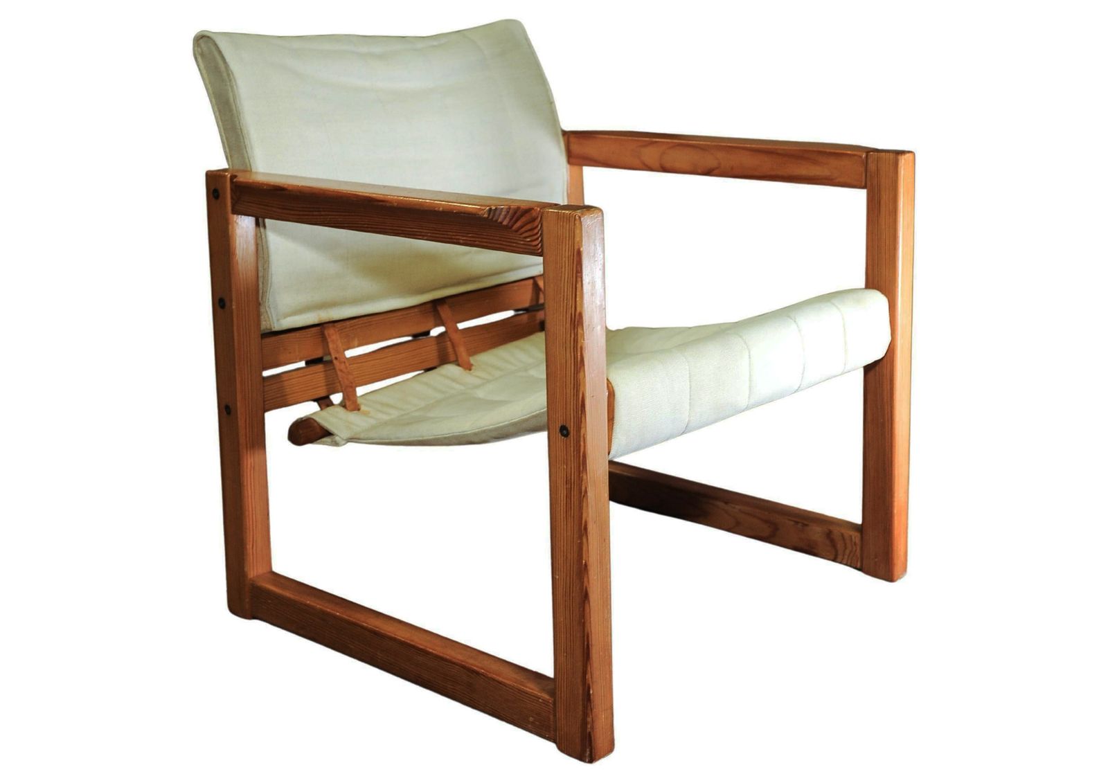 Karin Mobring Or Ikea, An Iconic Pine Safari Armchair With Canvas Seat & Leather Straps 1972 photo 1494.0