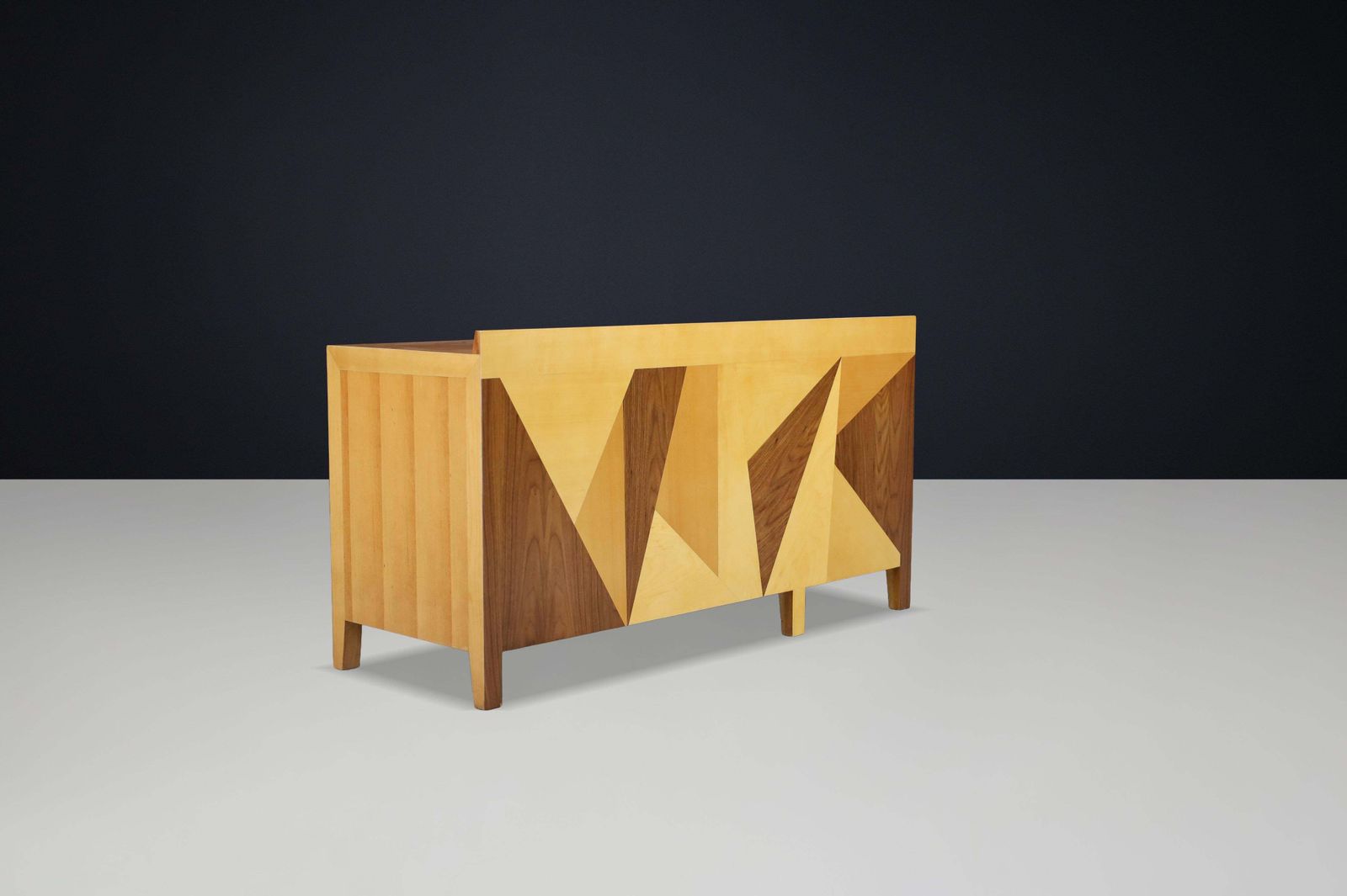 Giovanni Michelucci Geometric Inlaid Wood Desk, Italy, 1970s photo Furniture