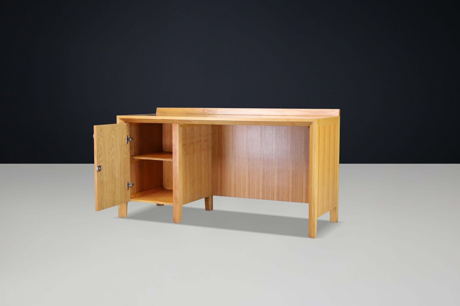 Giovanni Michelucci Geometric Inlaid Wood Desk, Italy, 1970s photo buy