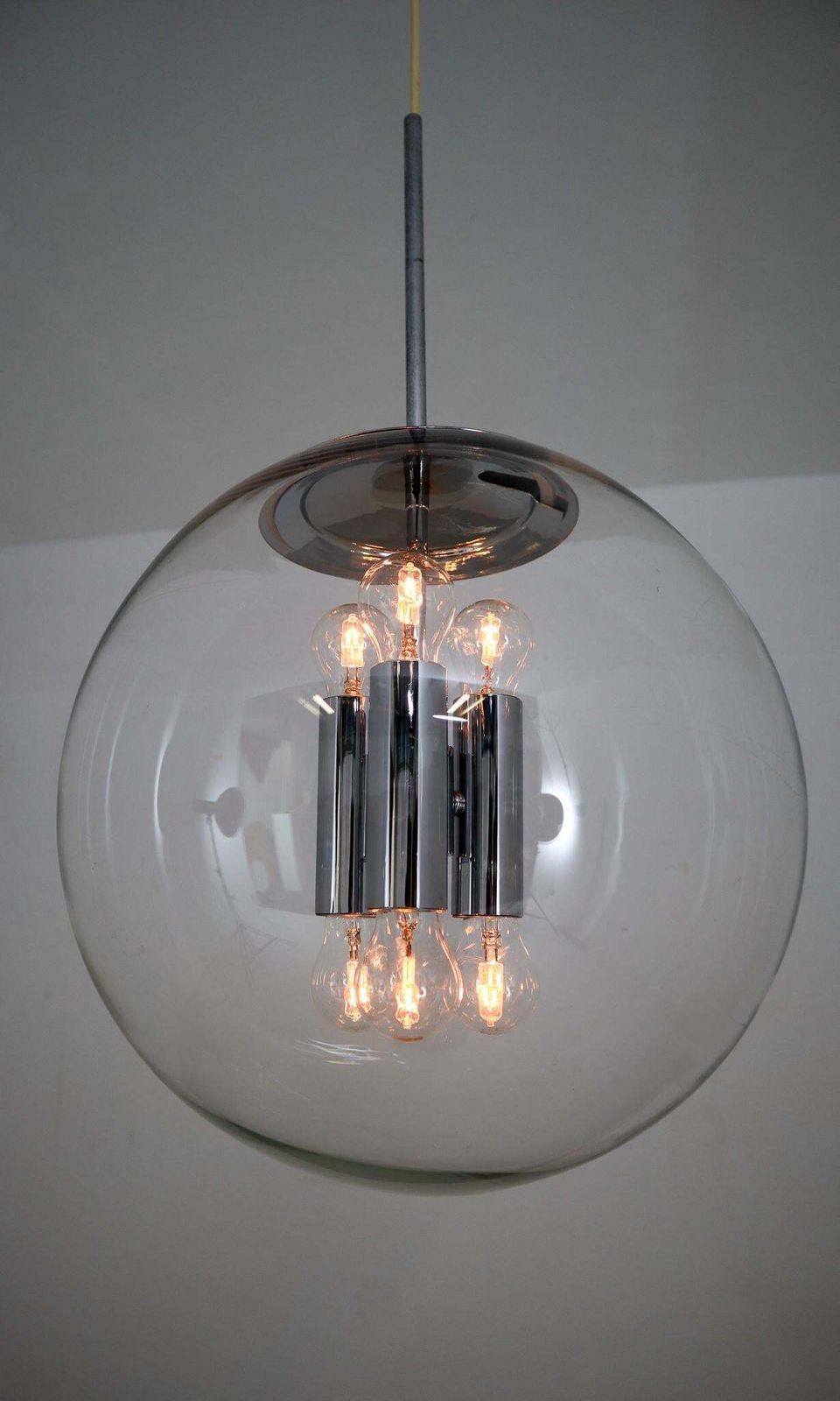 Large Hand Blown Pendants Made, The German Manufacturer Limburg Glashütte 1970s photo furniture