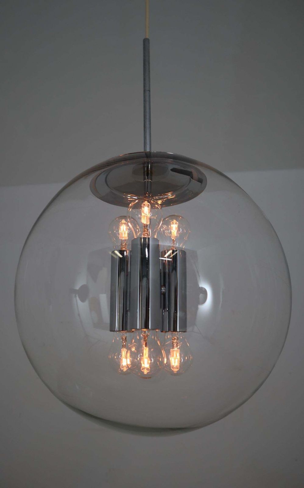 Large Hand Blown Pendants Made, The German Manufacturer Limburg Glashütte 1970s photo Lighting