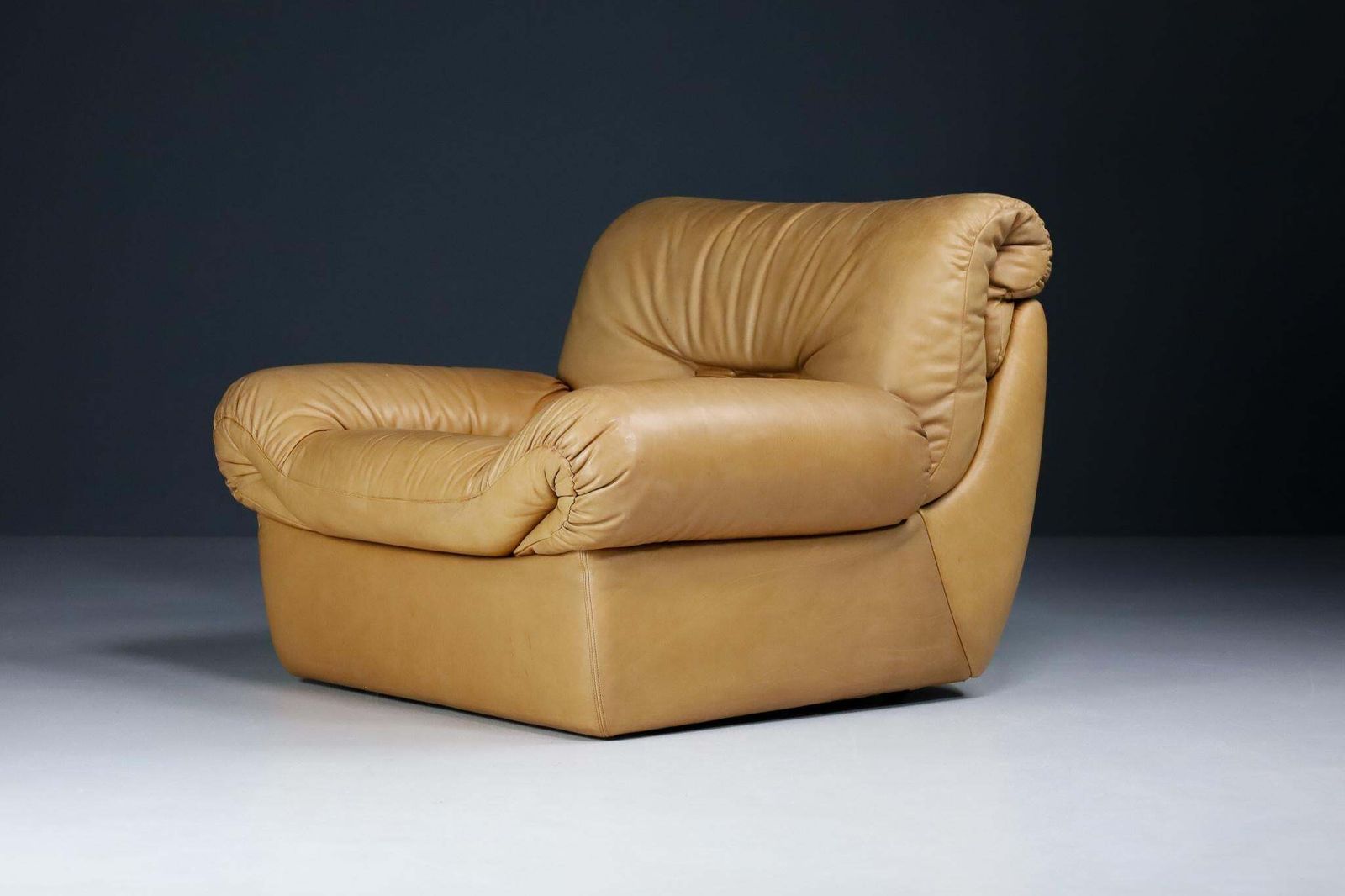 Karl Wittmann Lounge Chair Cognac Brown Leather, By Bruno Egger, Austria, 1971 photo 2088.0