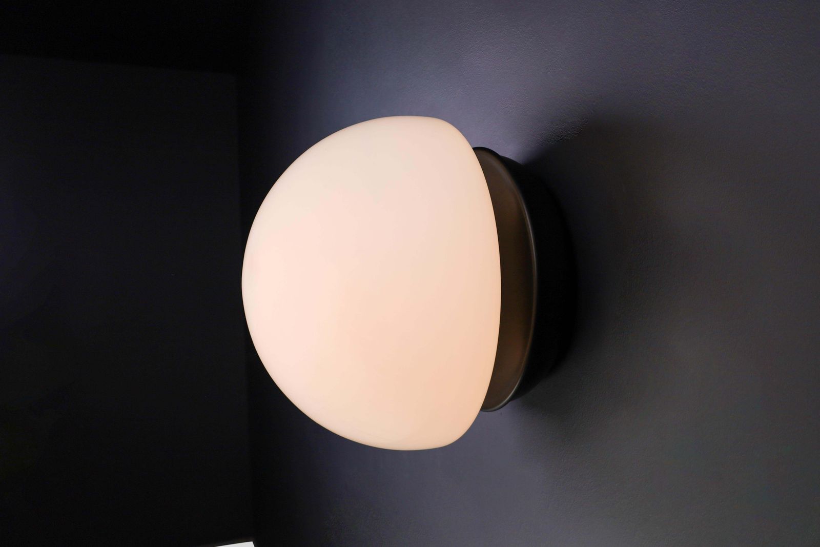 Xl Italian Mushroom Flush Mount / Sconces /Table Lamp In Opaline Glass And Metal photo for sale