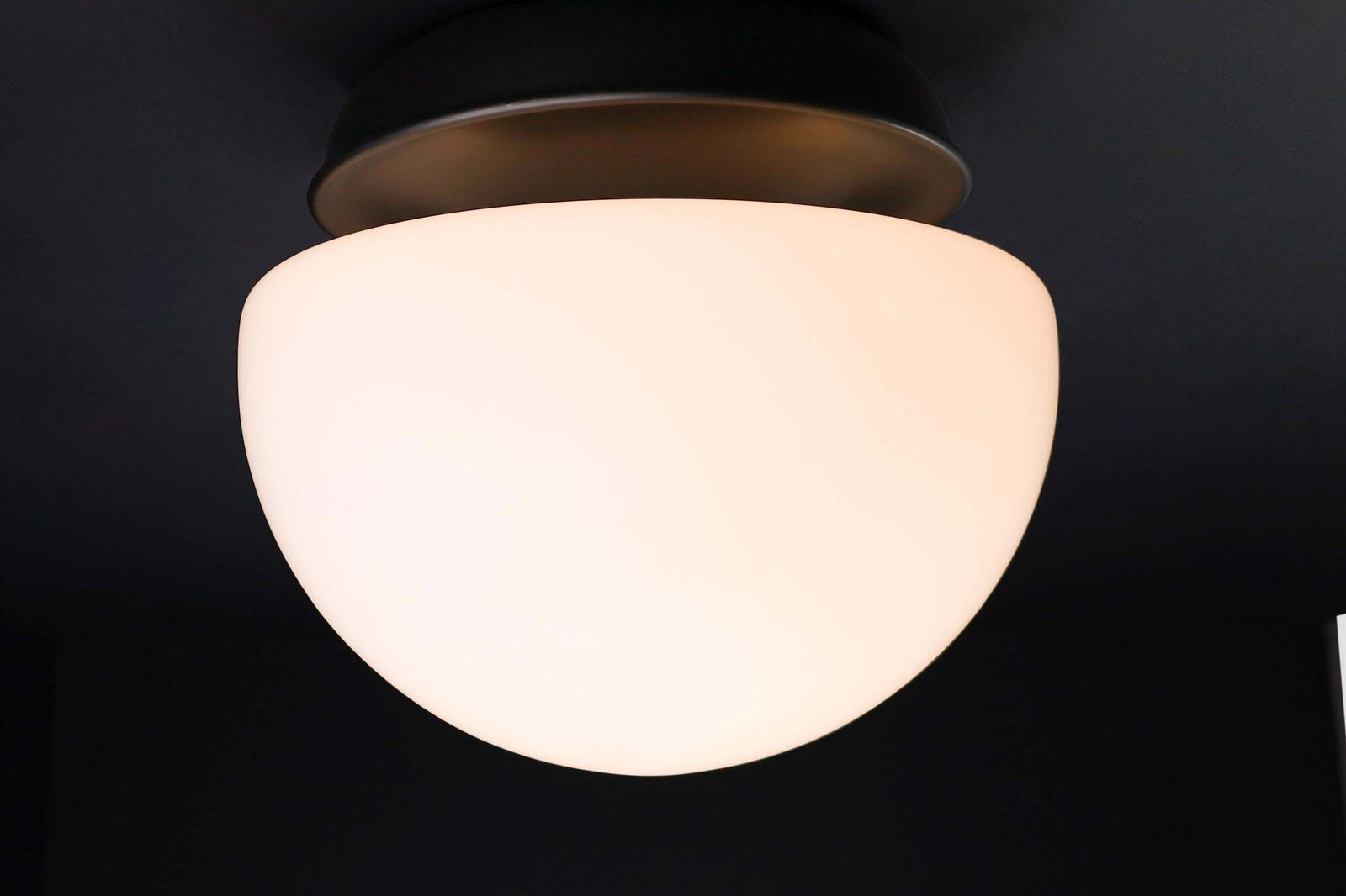 Xl Italian Mushroom Flush Mount / Sconces /Table Lamp In Opaline Glass And Metal photo Lighting