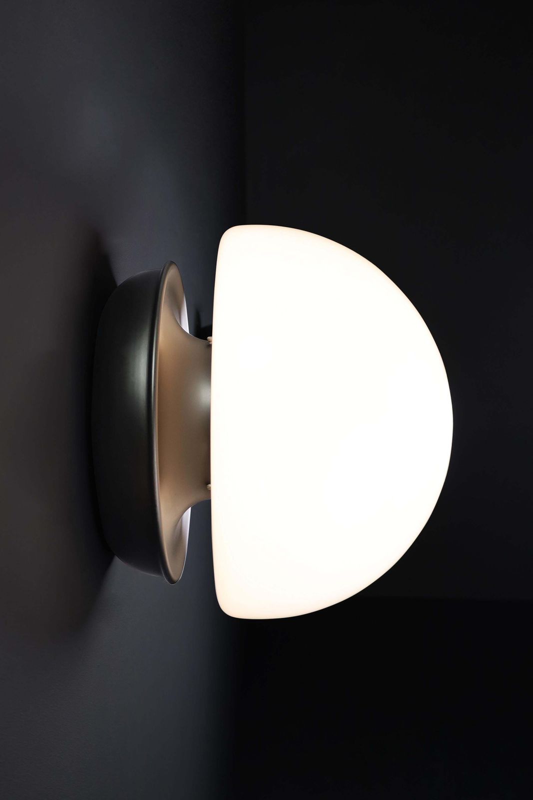 Xl Italian Mushroom Flush Mount / Sconces /Table Lamp In Opaline Glass And Metal photo 1210.0