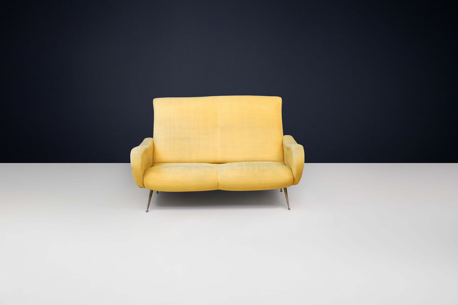 Mid Century Marco Zanuso Lady Divano Sofa With Original Ocher Yellow Upholstery photo vinterior