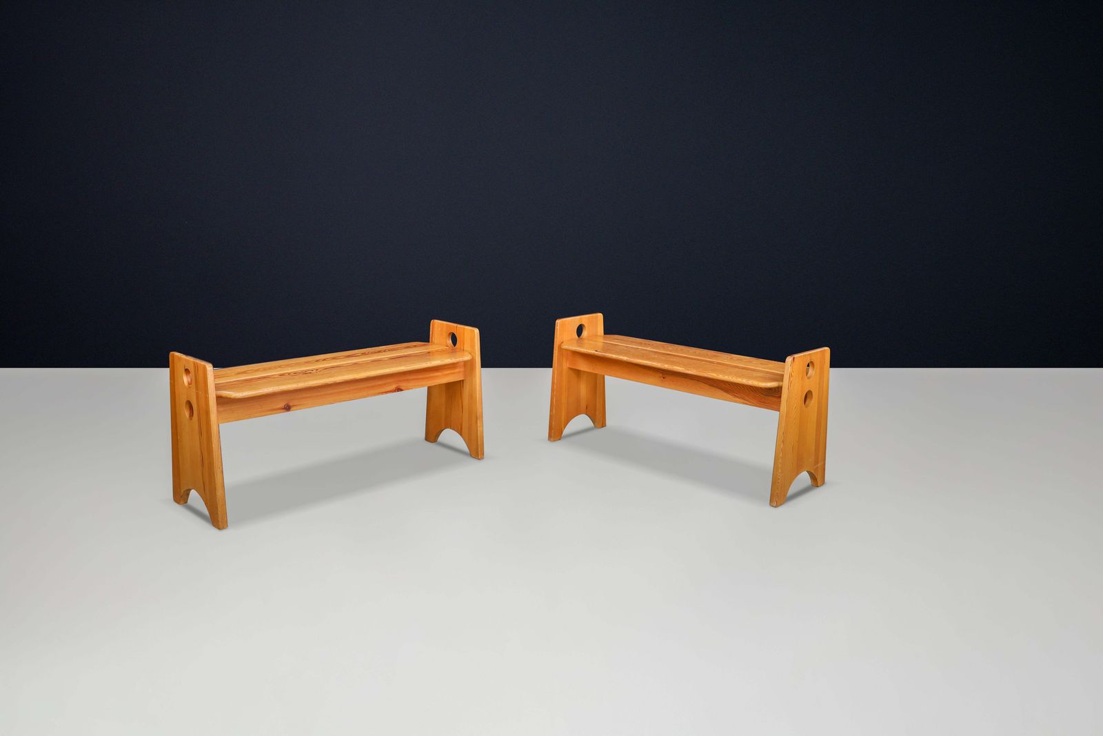 Gilbert Marklund Pine Table & Benches For Furusnickarn, Sweden, 1970s photo vinterior