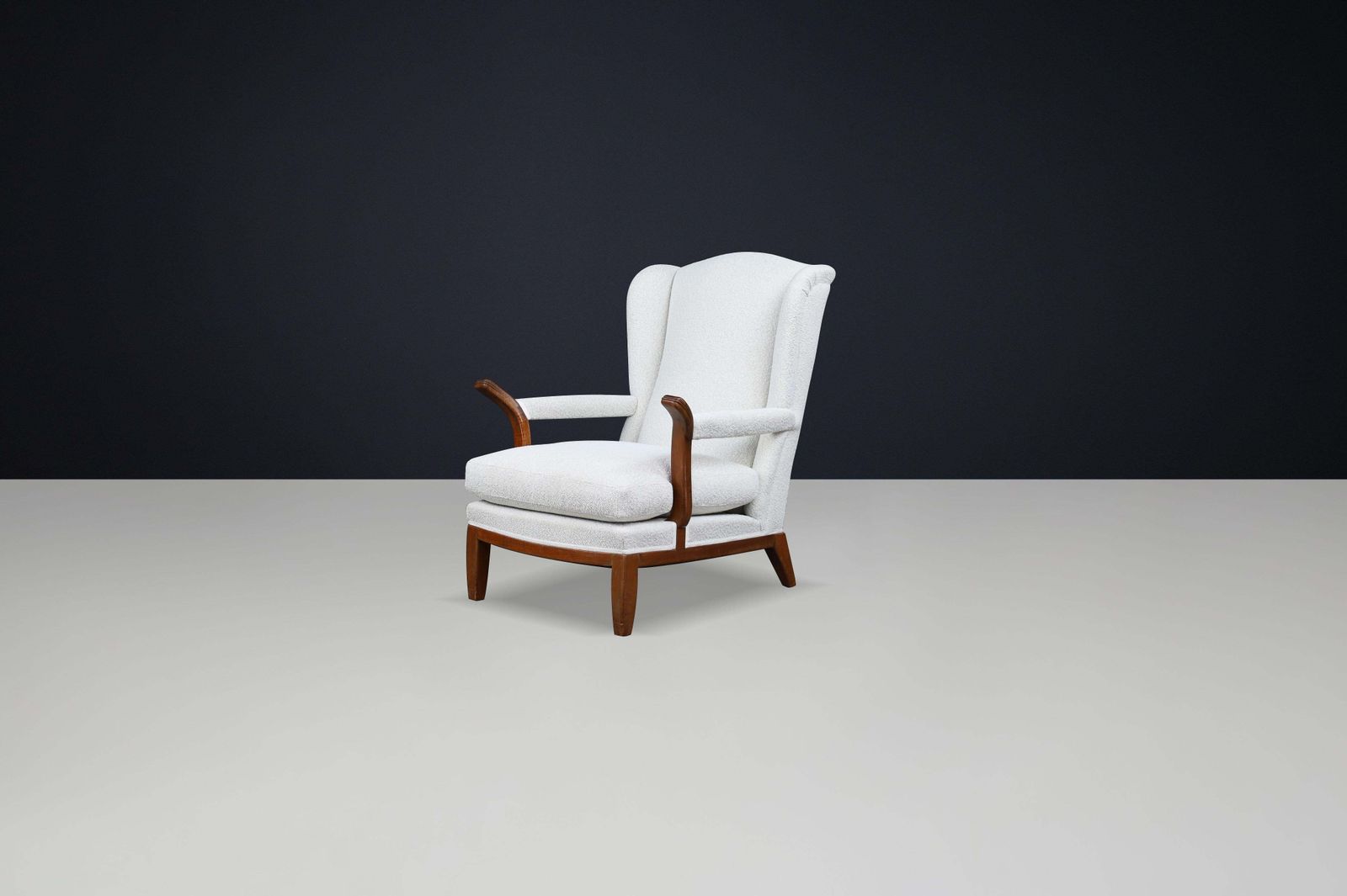 1930s French Wingback Lounge Chairs In The Style Of Guillerme Et Chambron photo vintage
