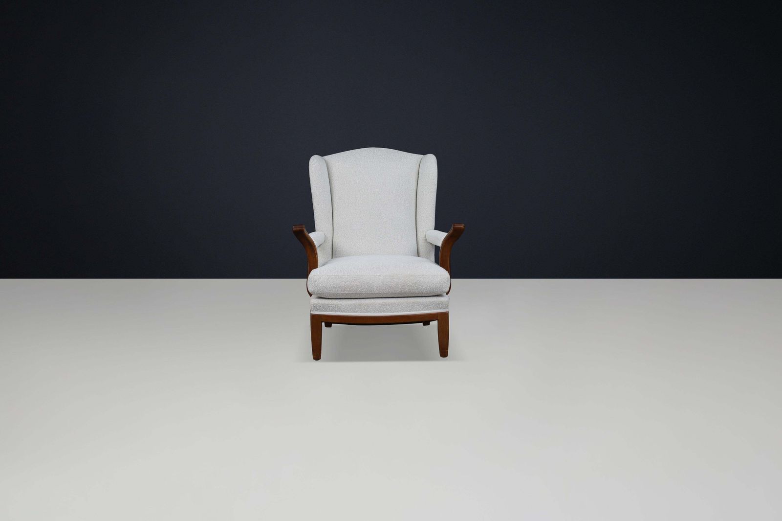 Furniture 1930s French Wingback Lounge Chairs In The Style Of Guillerme Et Chambron photo