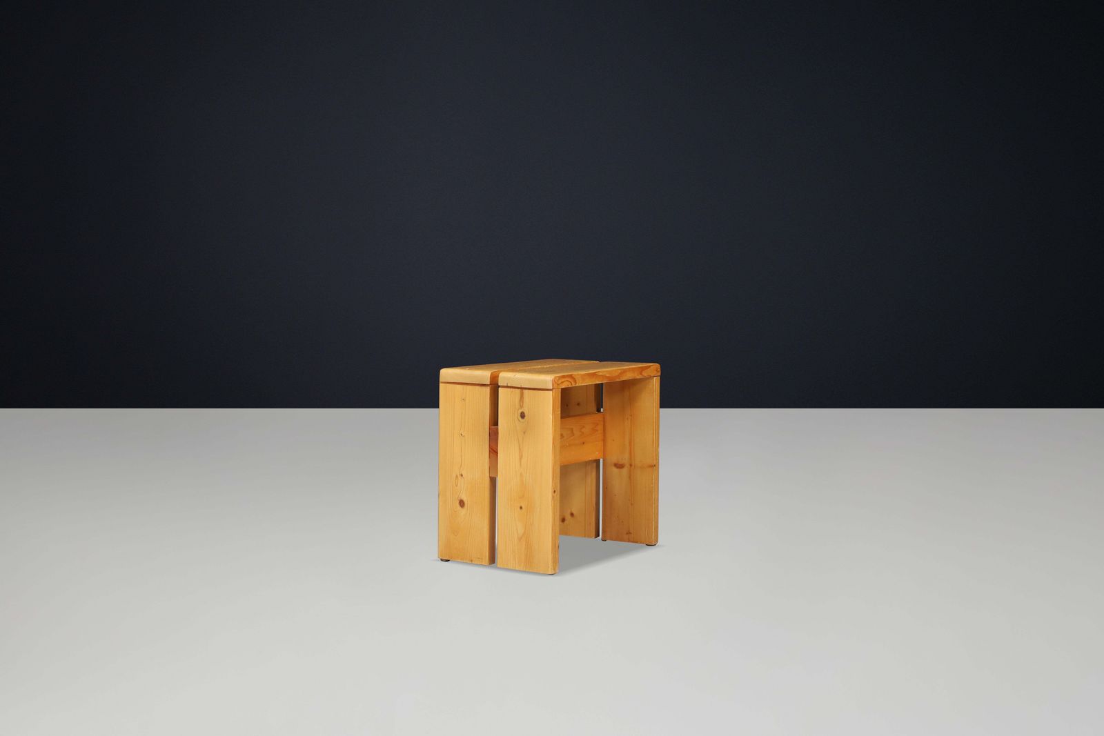 Charlotte Perriand Mid Century Pine Stool, Les Arcs Ski Resort, 1960s photo for sale