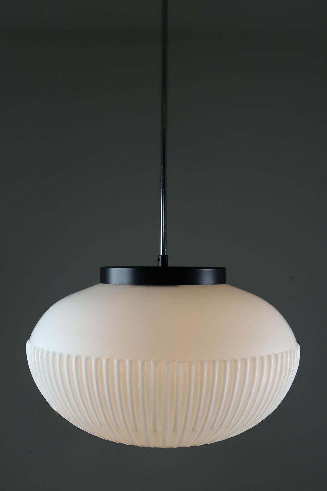Large Set Of Midcentury Opaline Glass Pendants, Europe, 1960s photo Lighting