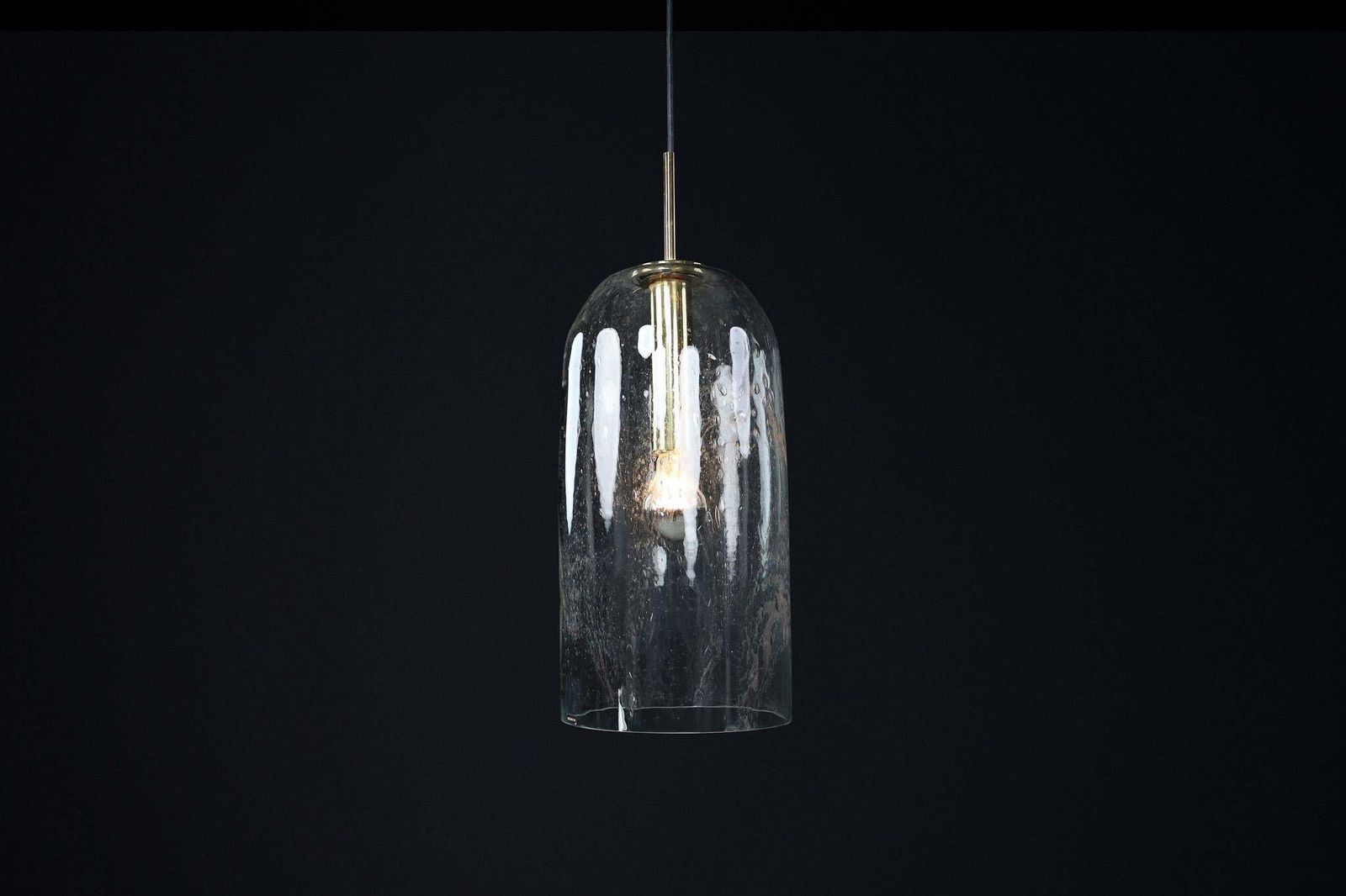 Mid Century Modern Glass And Brass Pendants By Doria Leuchten, Germany 1970s photo furniture